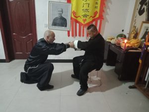 Shifu Dale Bai Shi ceremony and acceptance as a direct inheritor of the Ancestral Family Eagle Claw System. 2018 Gu Zhuangto village in Xiong'xian  the Birthplace of the Eagle Claw system with his teacher Master Chen Junxin